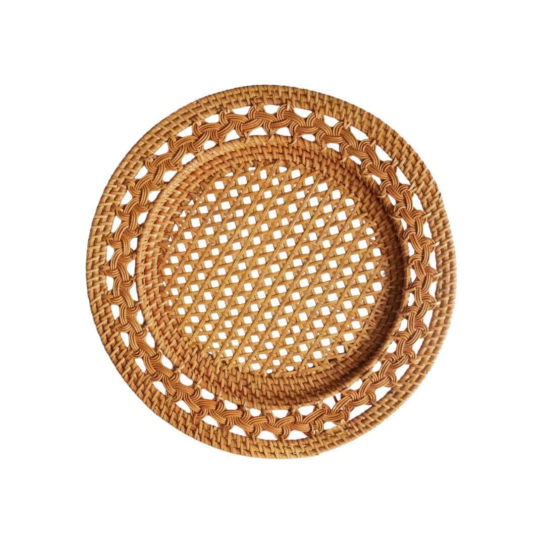 Natural Rattan Charger Plate - Pretzel