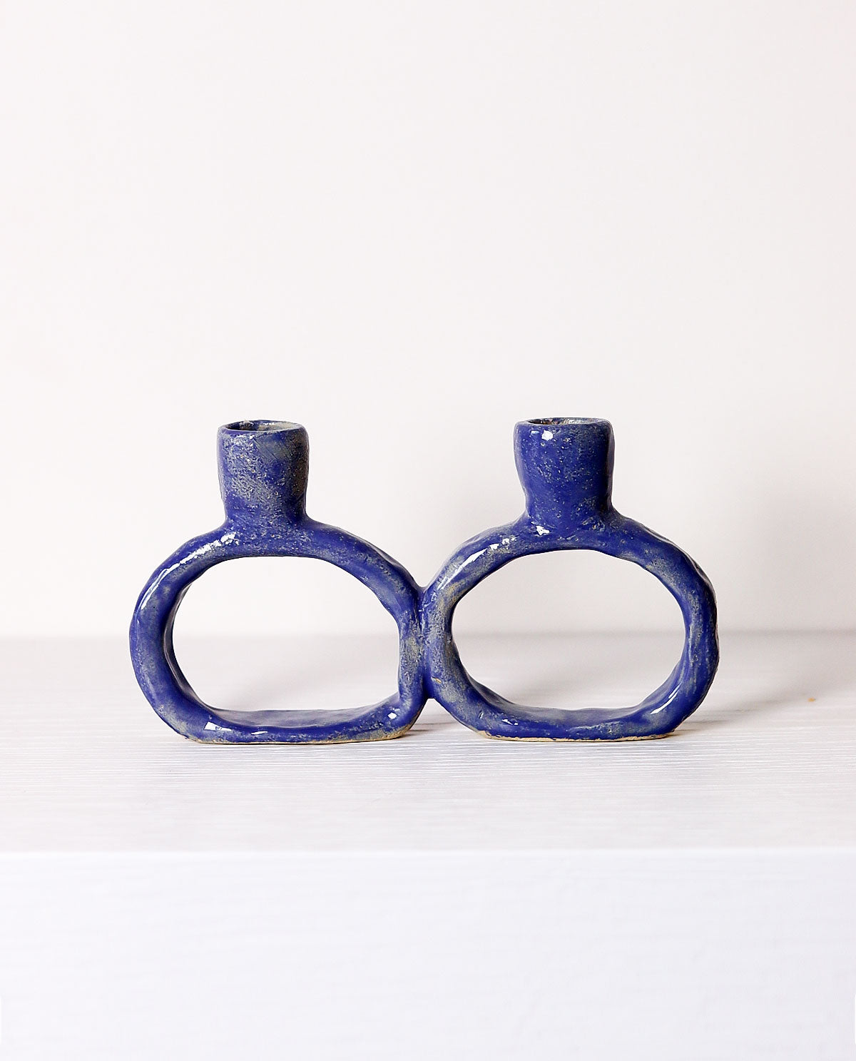 Handmade Ceramic Candle Holder Blue