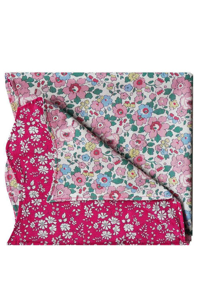 Reversible Wavy Napkin Set made with Liberty Fabric Betsy Blossom Pink & Capel