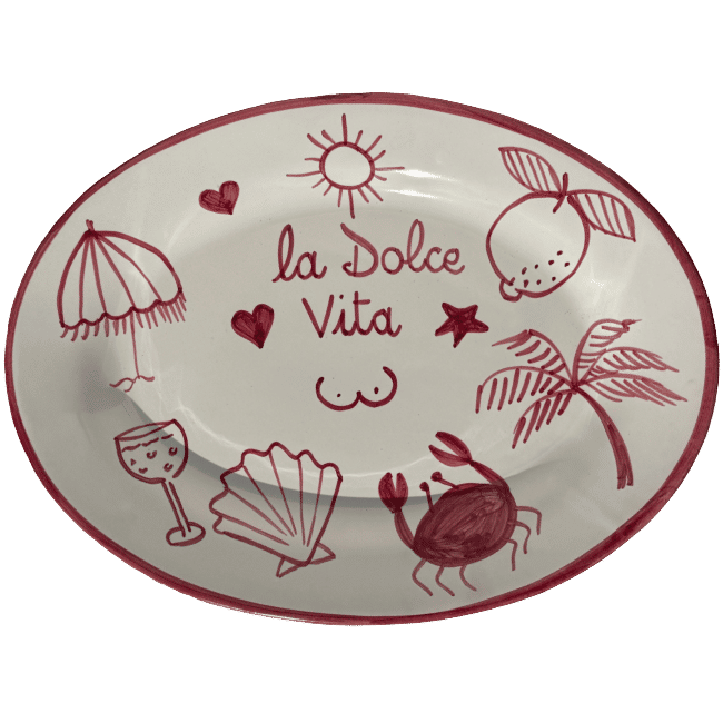 Dolce Vita Oval Platter Bordeaux - 32cm