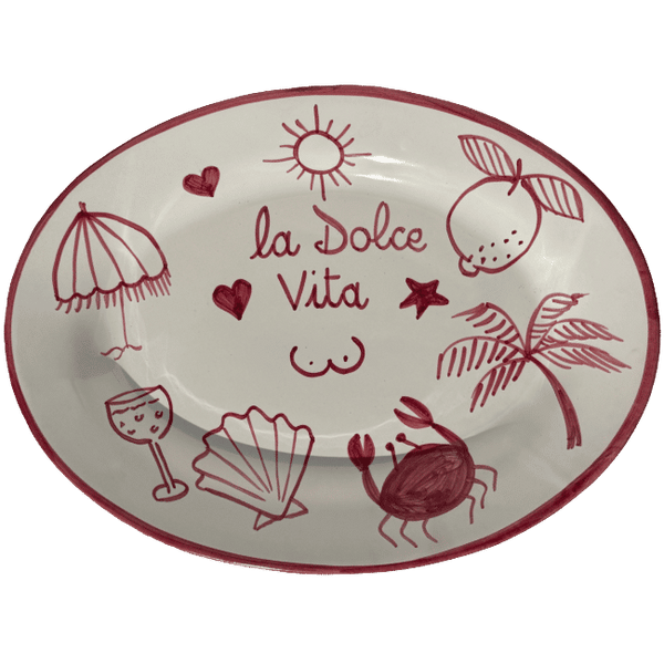 Dolce Vita Oval Platter Bordeaux - 32cm