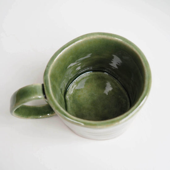 Celadon Green Stripy Ceramic Mug