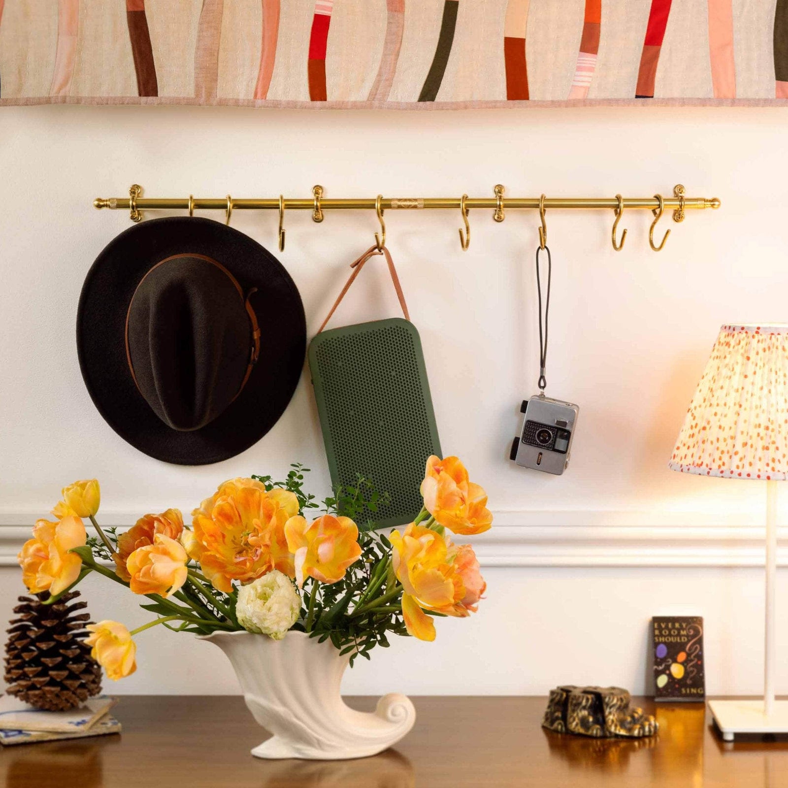 Brass Hanging Rail 80cm