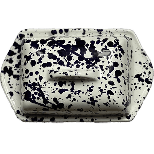 Large Butter Dish – Blue Dots