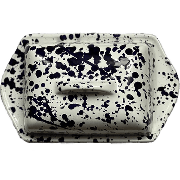 Large Butter Dish – Blue Dots