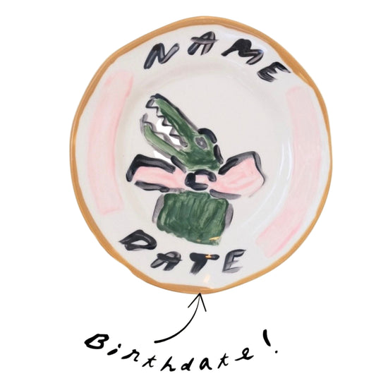Personalised Pink Crocodile Decorative Plate