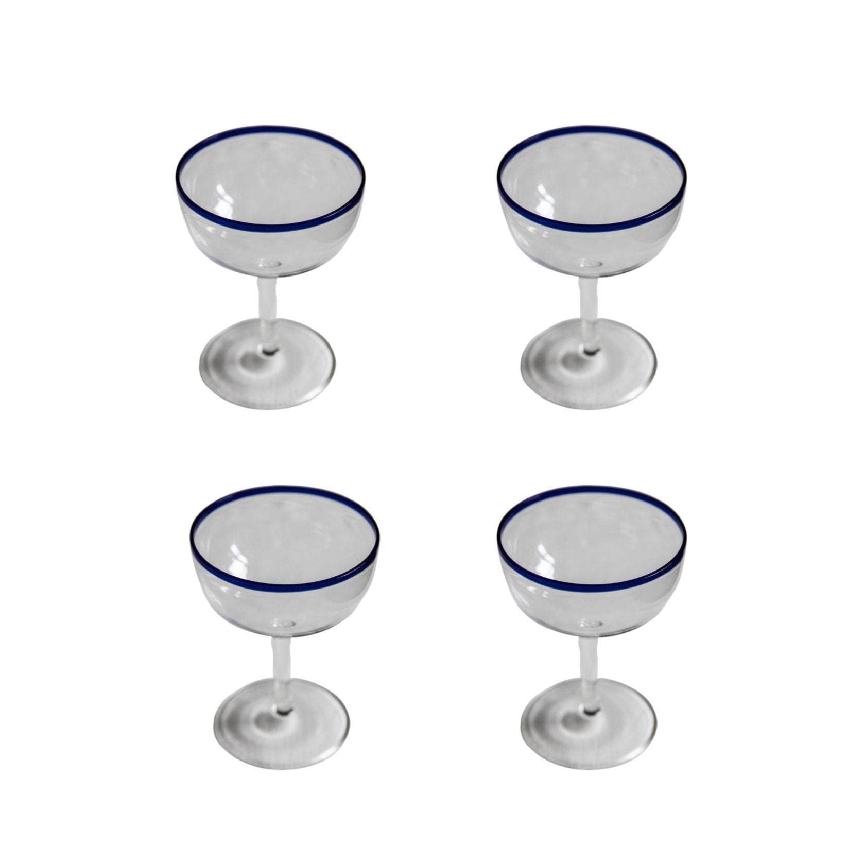 Sea Blue Coupes, Set Of 4