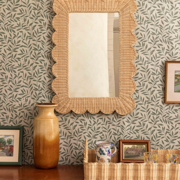 Mimi Scalloped Mirror Natural (Large)