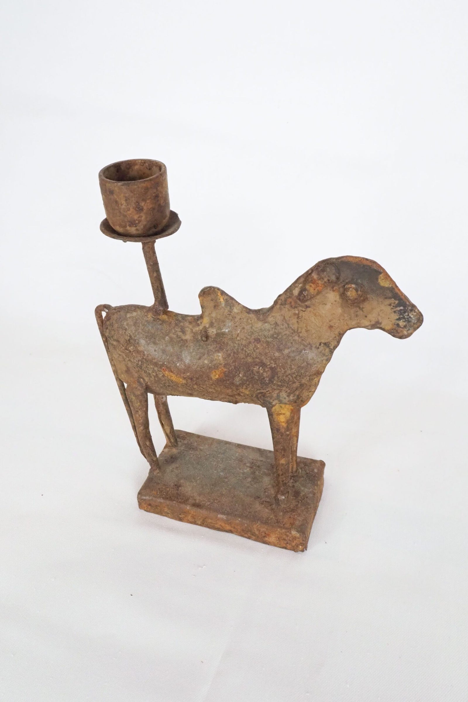 Folk Art Cow Candlestick