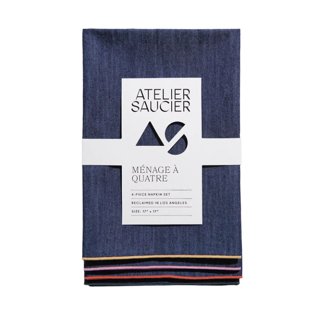 Rainbow Denim Napkins | Set of 4