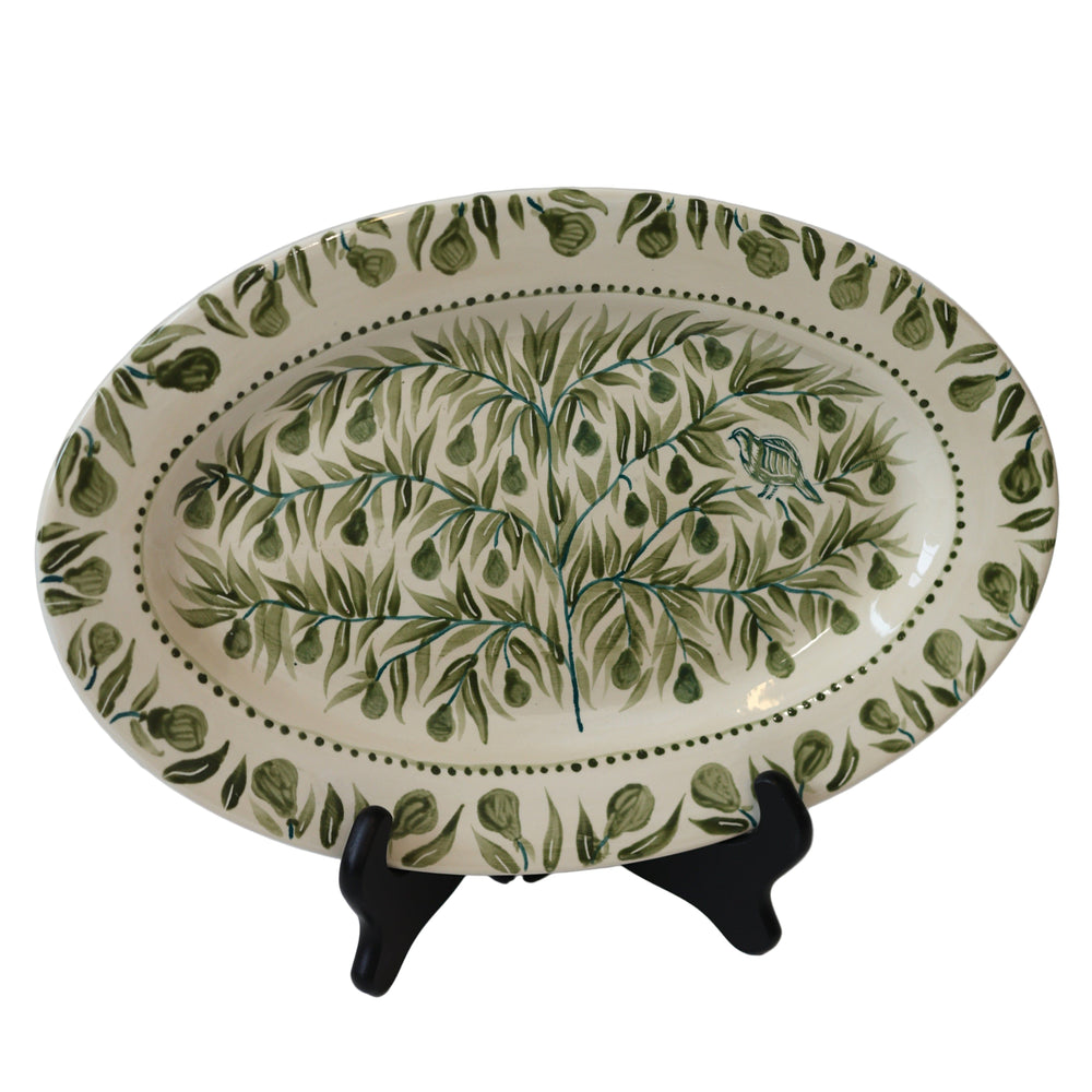 Partridge in a Pear Tree Hand Painted Platter 01