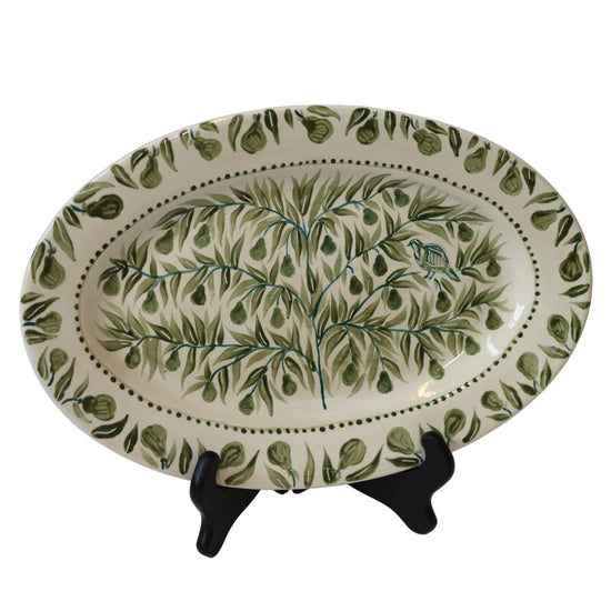 Partridge in a Pear Tree Hand Painted Platter 01