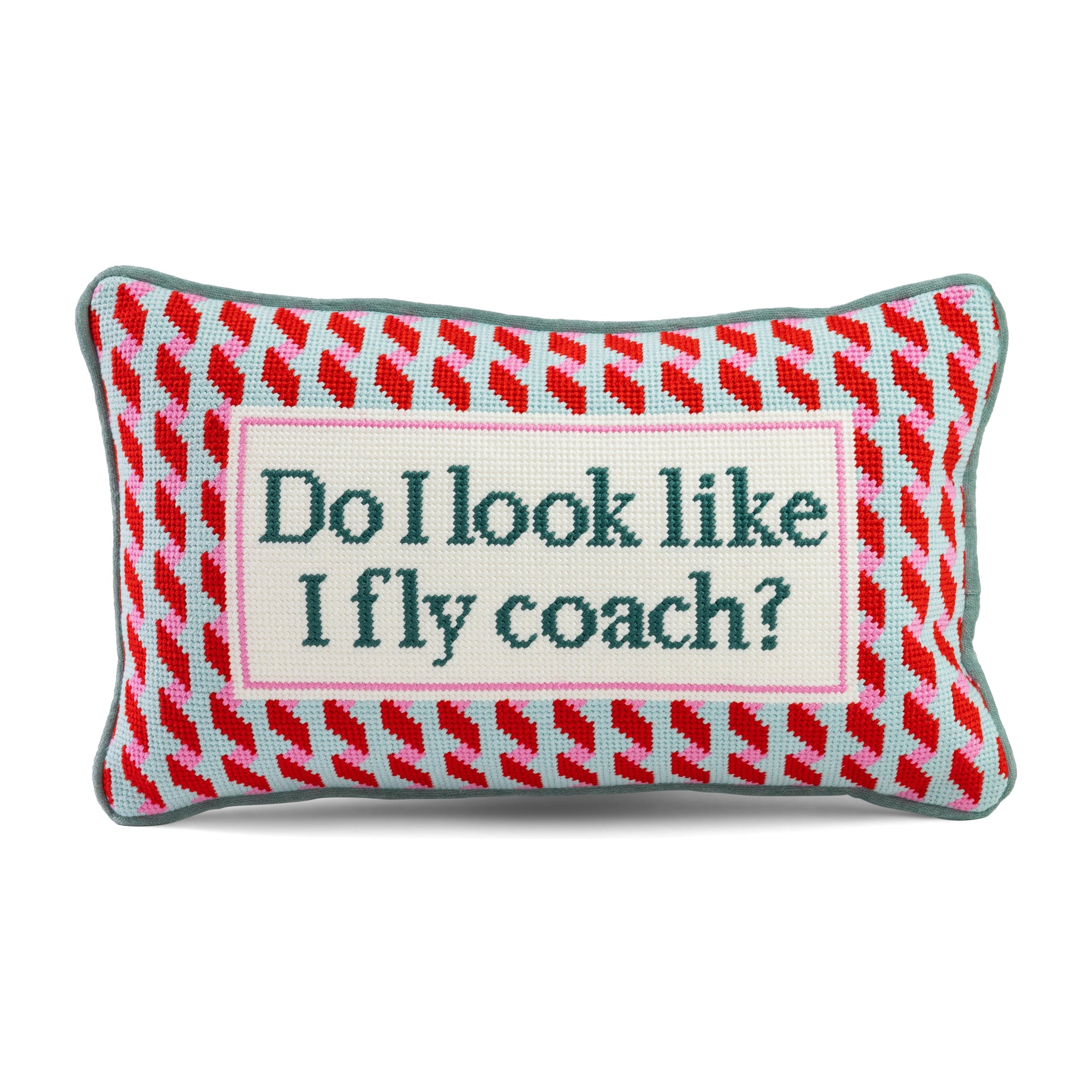 Fly Coach Needlepoint Pillow