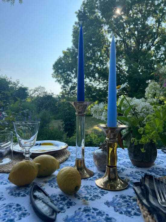 Brass and Acrylic Candleholder | Large | Sunshine Yellow
