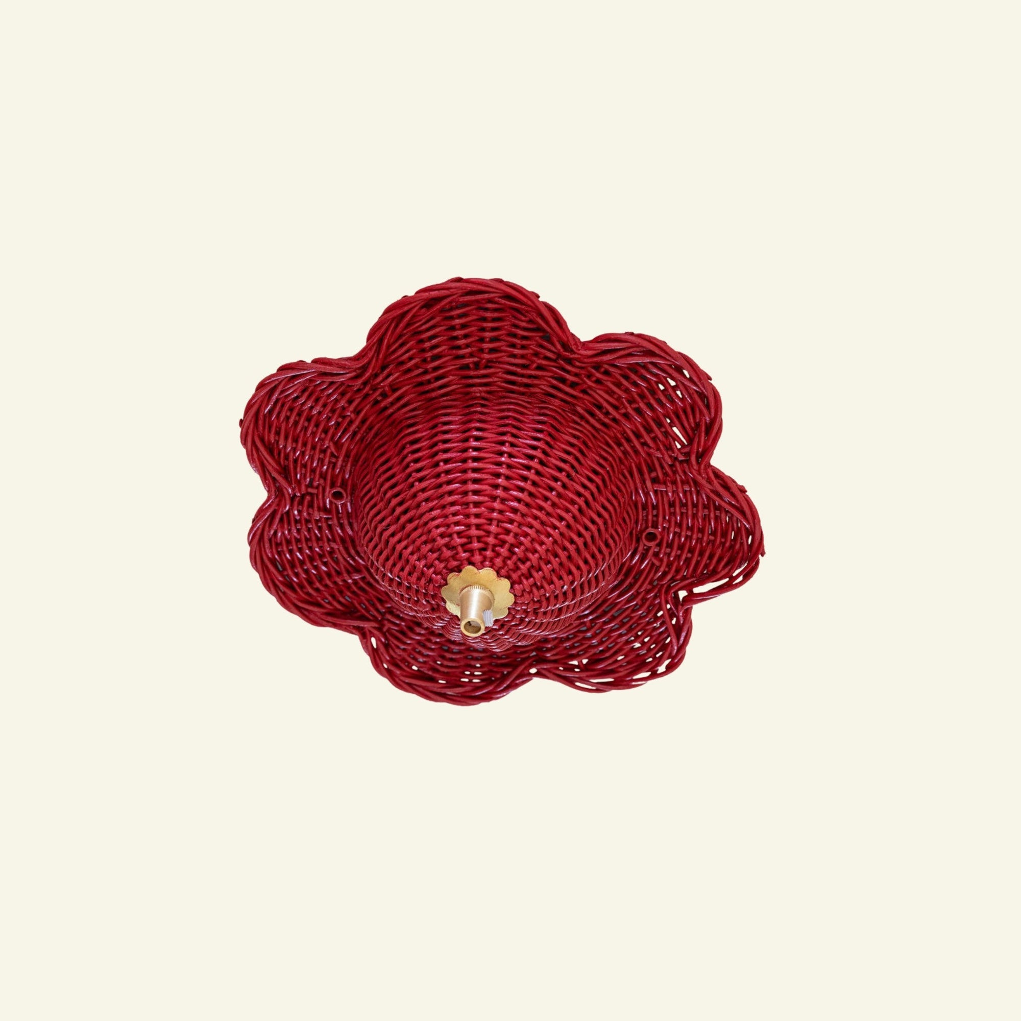 Mandala Rattan Ceiling Rose, Red