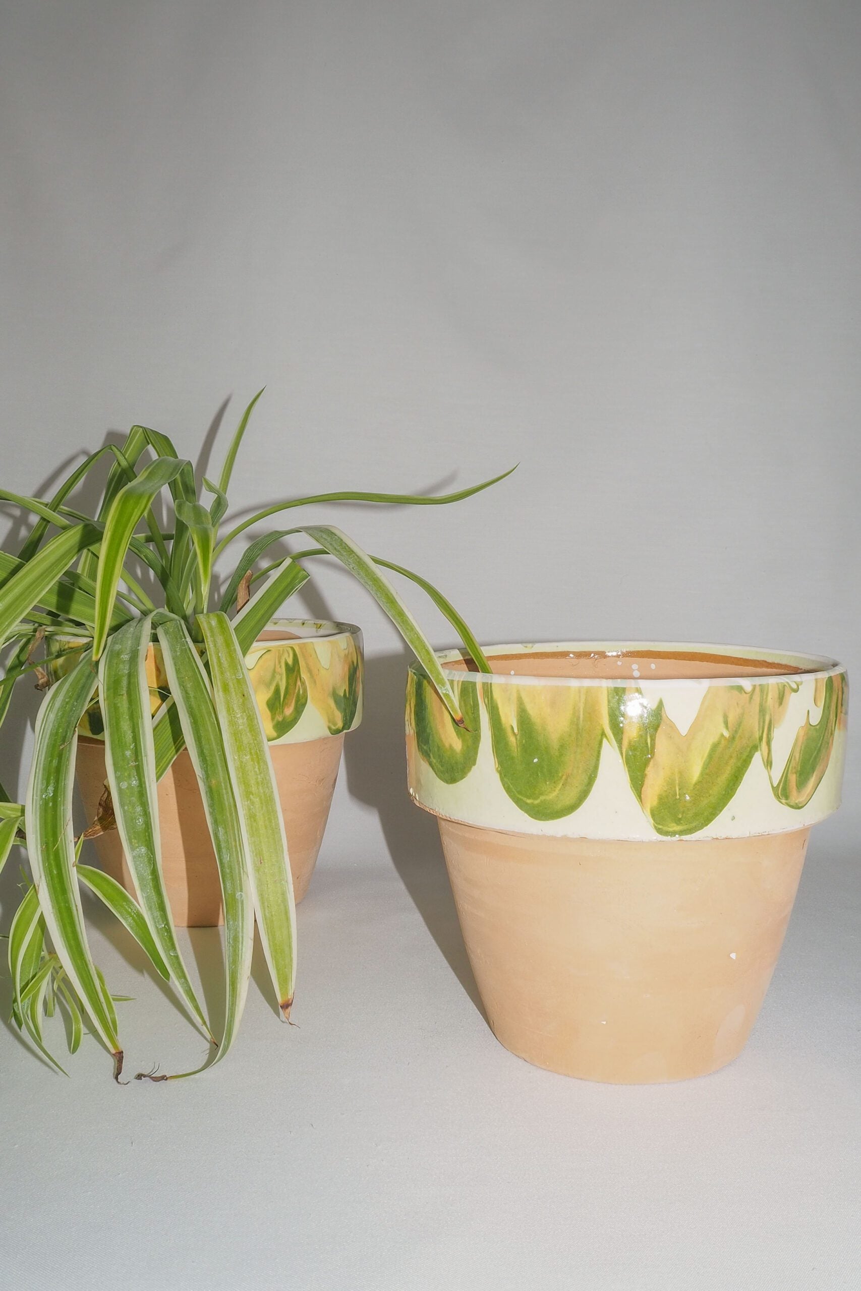 Yellow Marbled Terracotta Planter