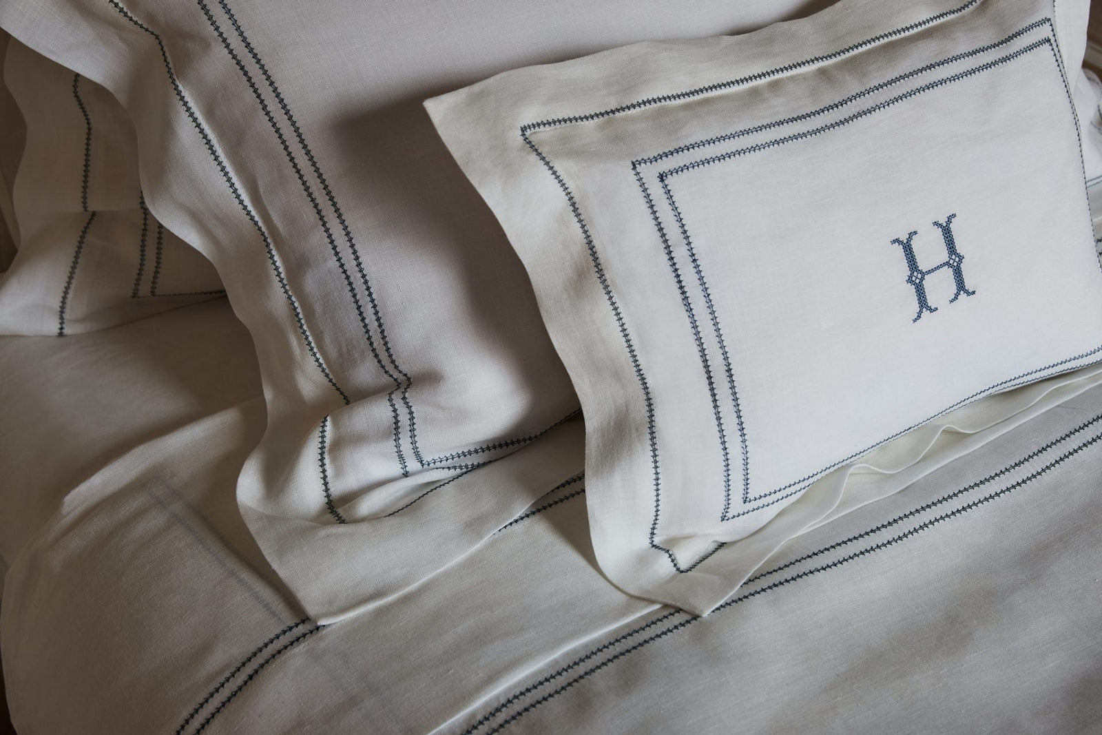 Top Sheet Hemstitch Prussian Blue