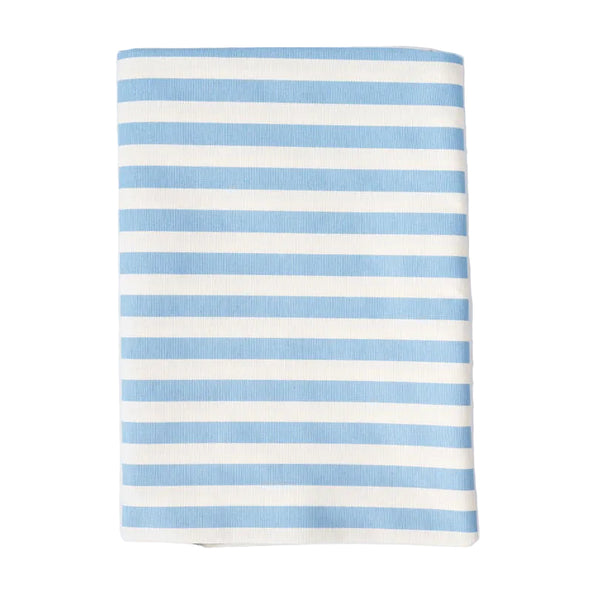 Blue and White Striped Tablecloth
