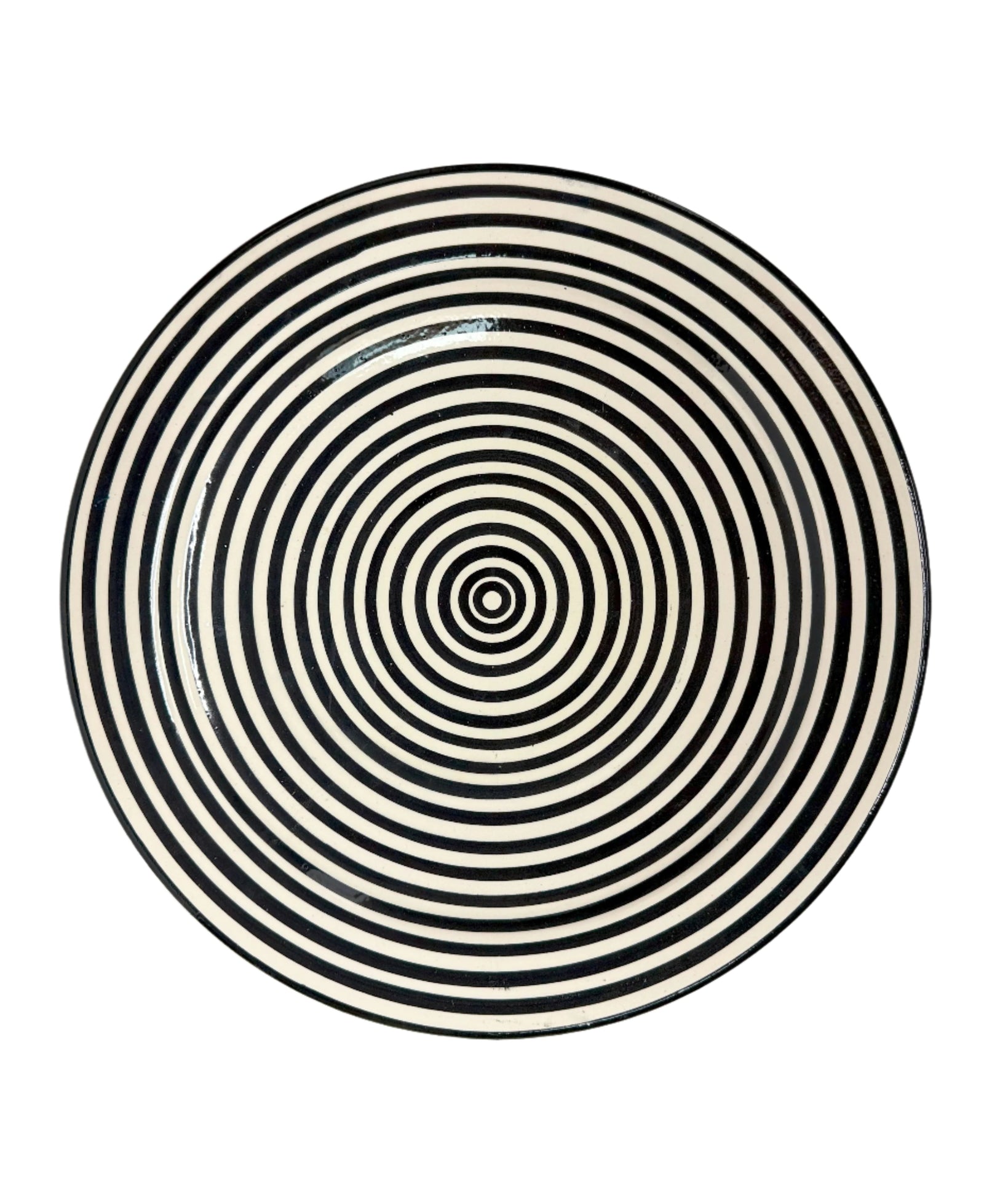 Large 30 cm Serving Plate - Black and White Bullseye