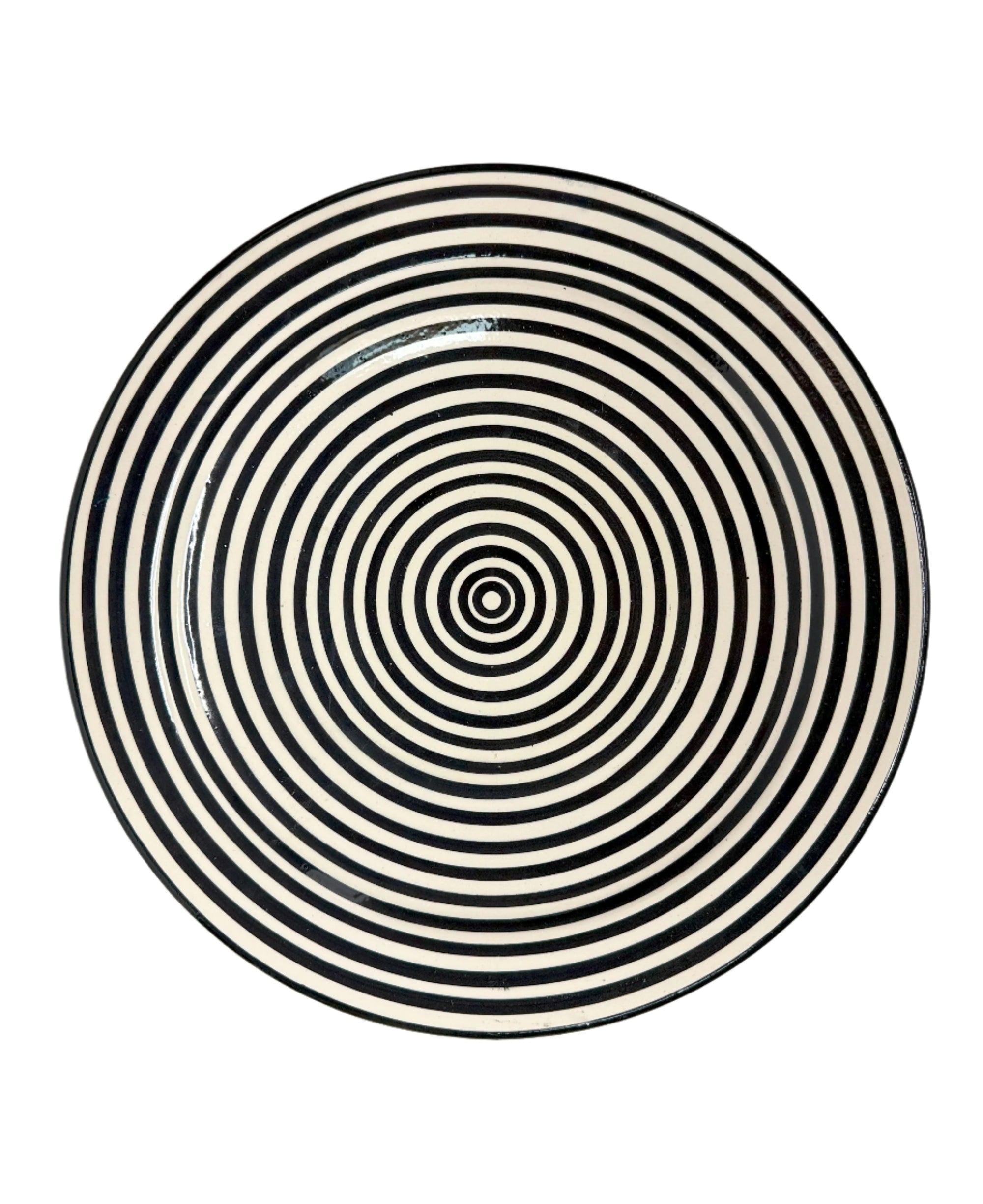 Large 30 cm Serving Plate - Black and White Bullseye