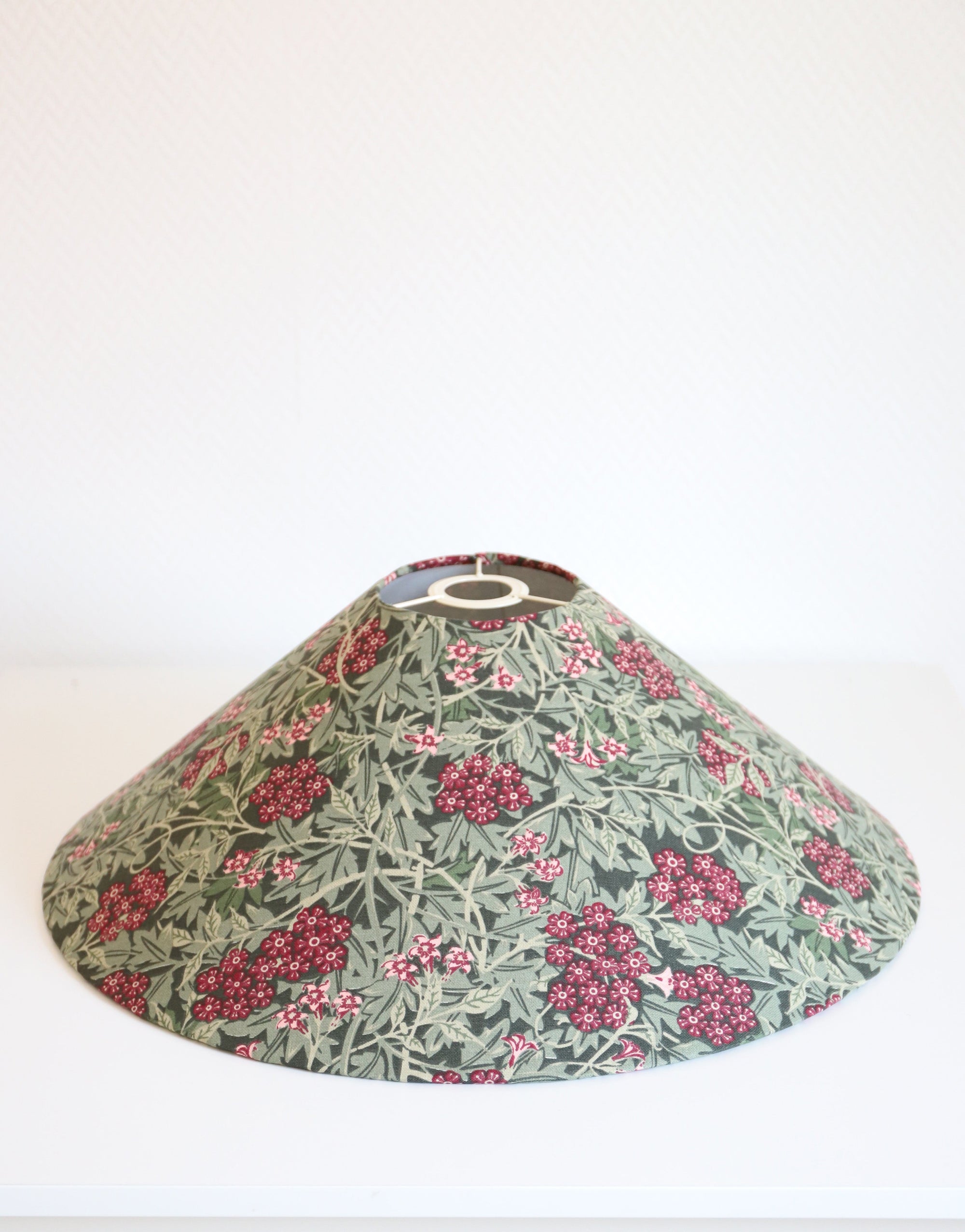 Vintage Trapeze Pendant Light with Floral Print