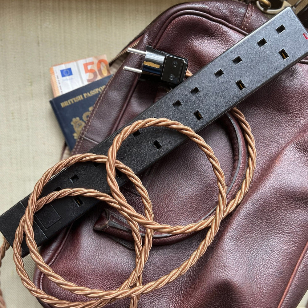 European Travel Adaptor with Black 6 Sockets