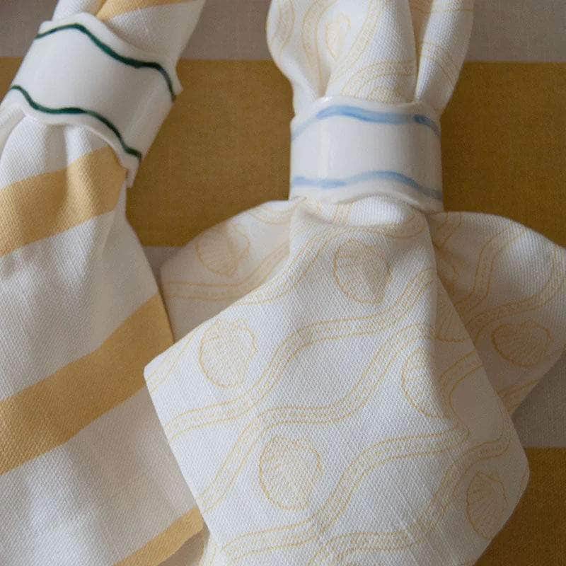 Yellow Scallop Linen Napkin - Set of 4