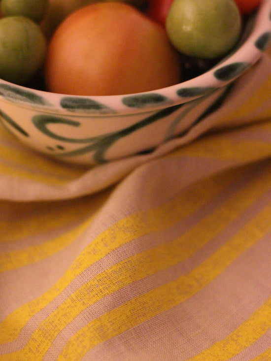 Lemon Striped Napkins. Set of 4