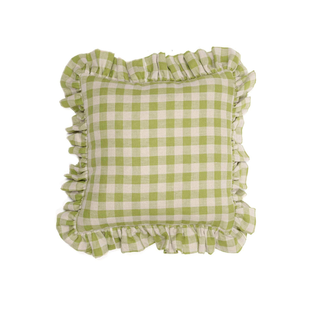 Ruffle Cushion in Granny Smith