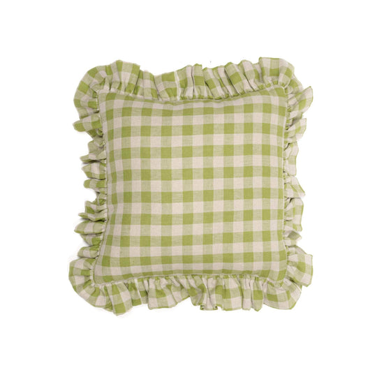 Ruffle Cushion in Granny Smith