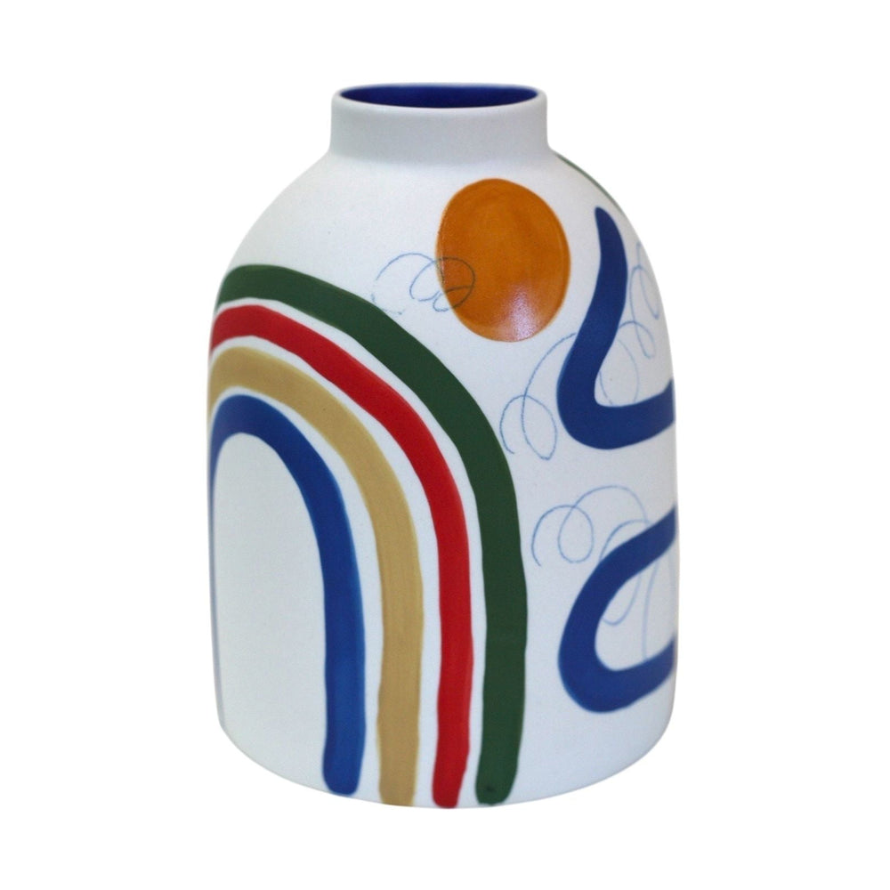 Porcelain Beehive Vase in Brushstroke