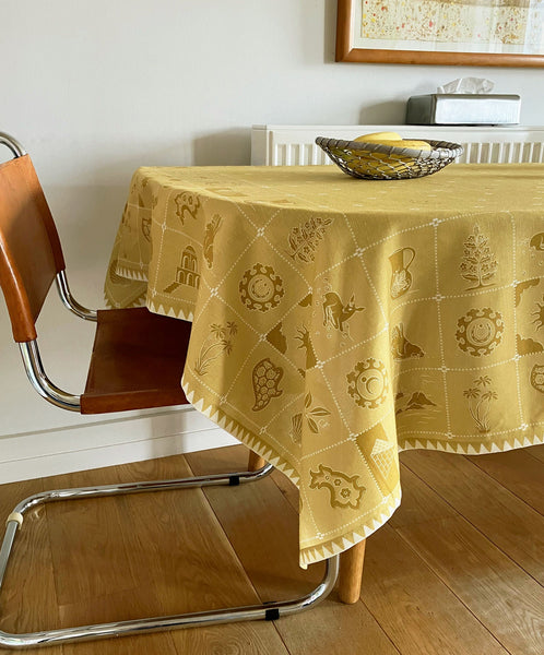 Redwork Tablecloth in Yellow