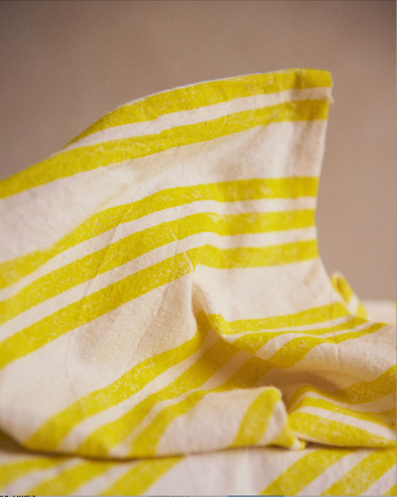 Lemon Striped Napkins. Set of 4