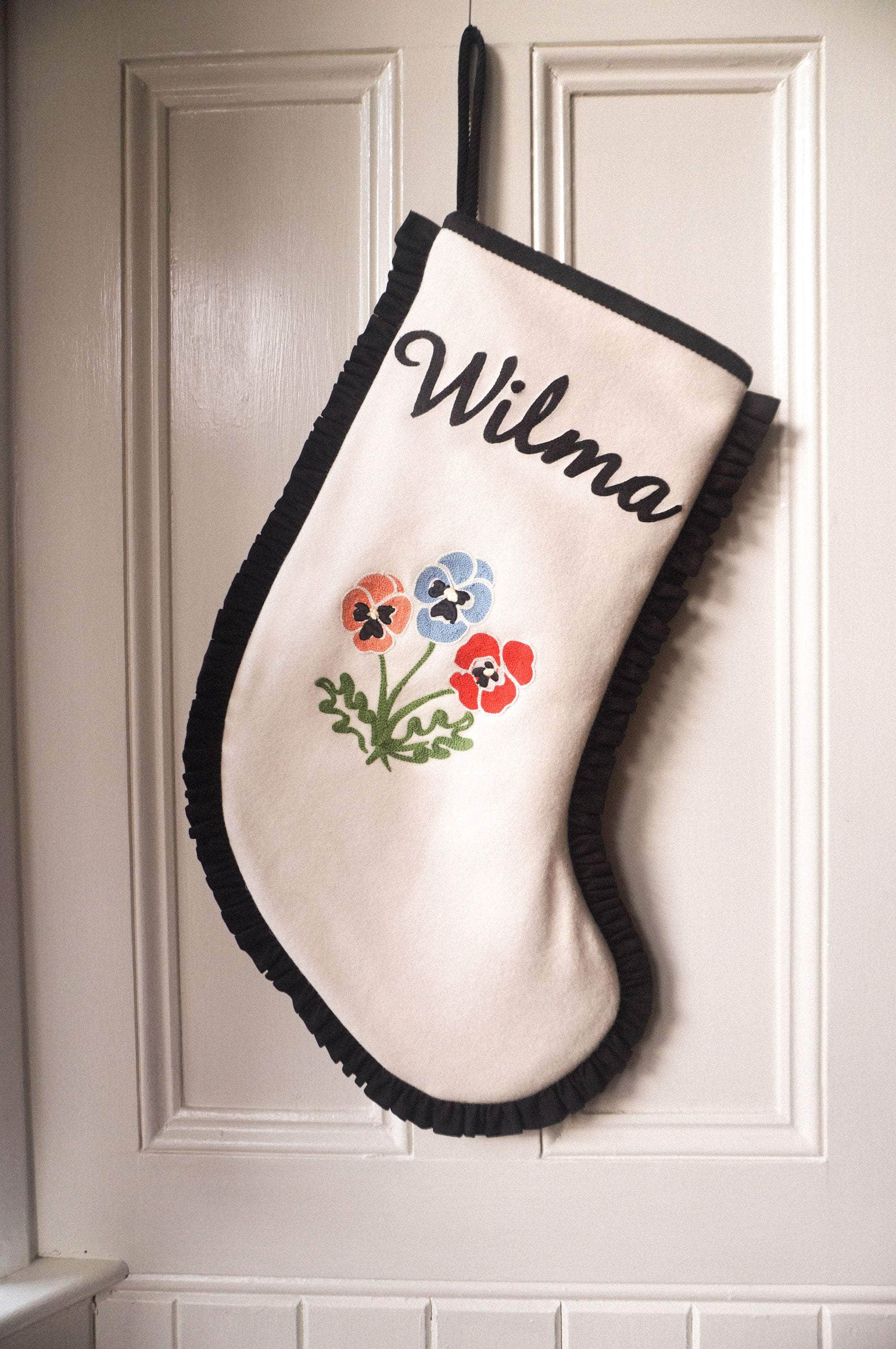 Winter Pansy Christmas Stocking