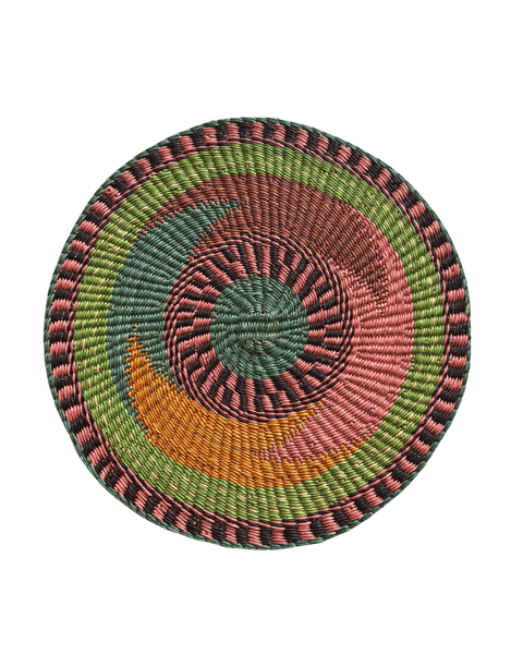Colorful Placemats from Ghana - Brown & Pink - Set 2