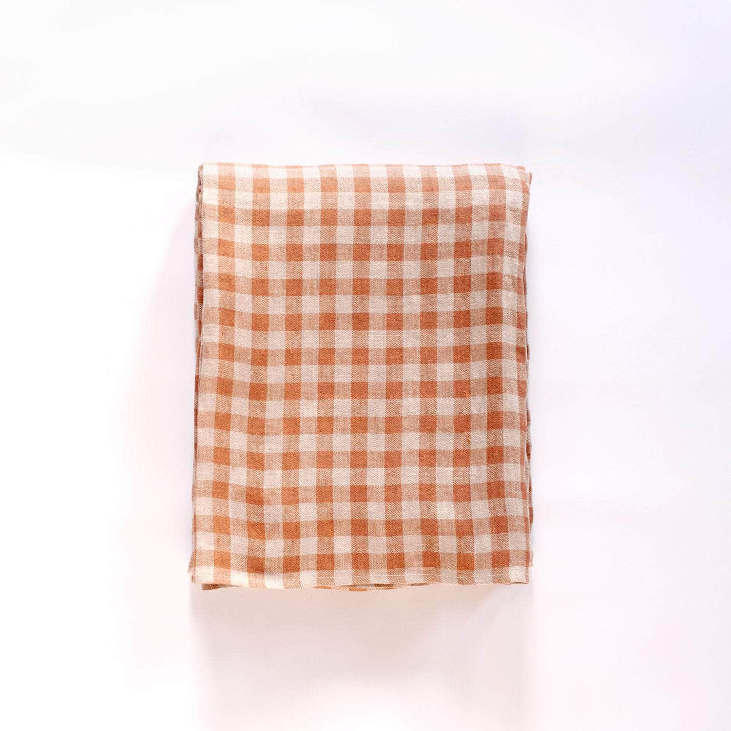 Large Linen Tablecloth in Rose Gingham