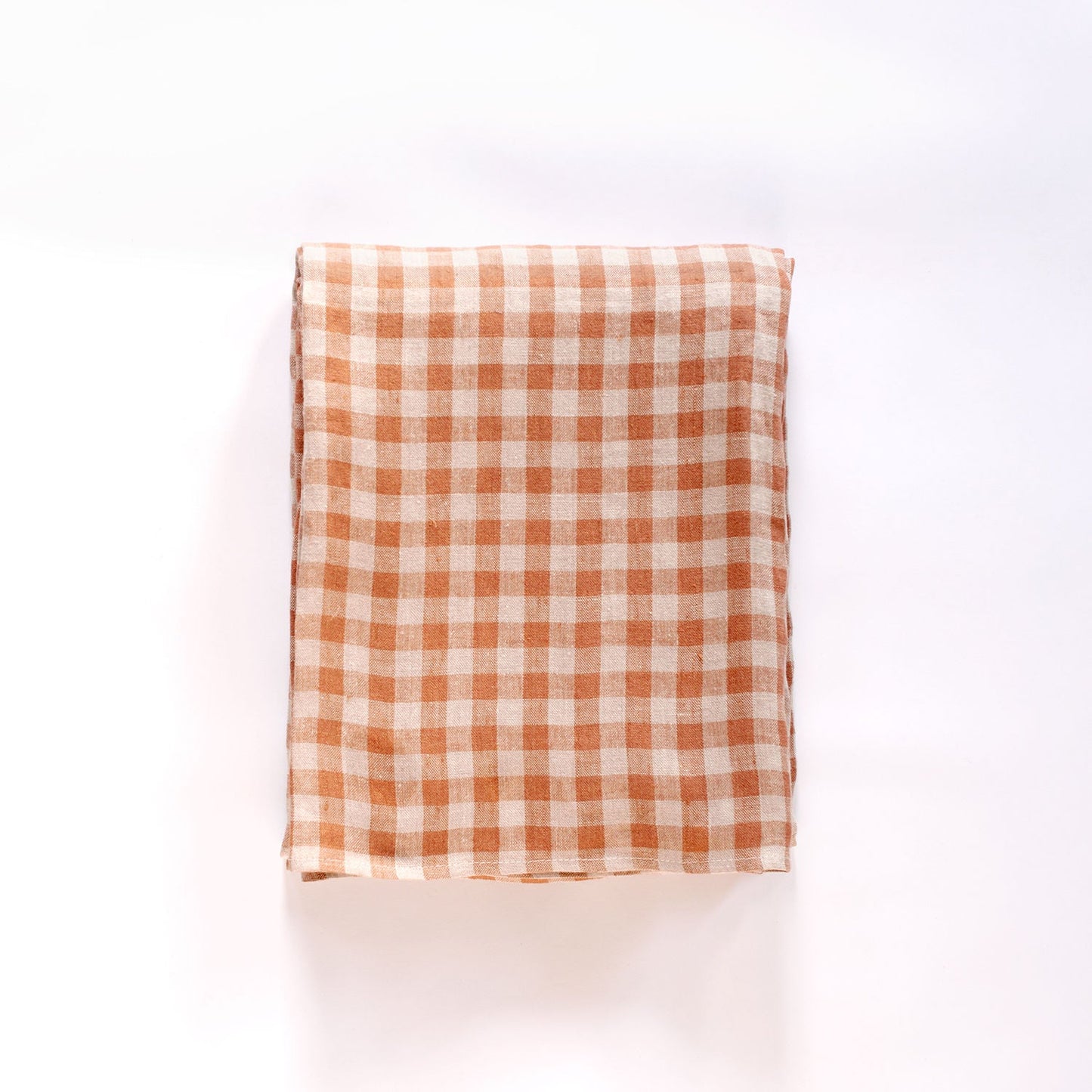 Large Linen Tablecloth in Rose Gingham