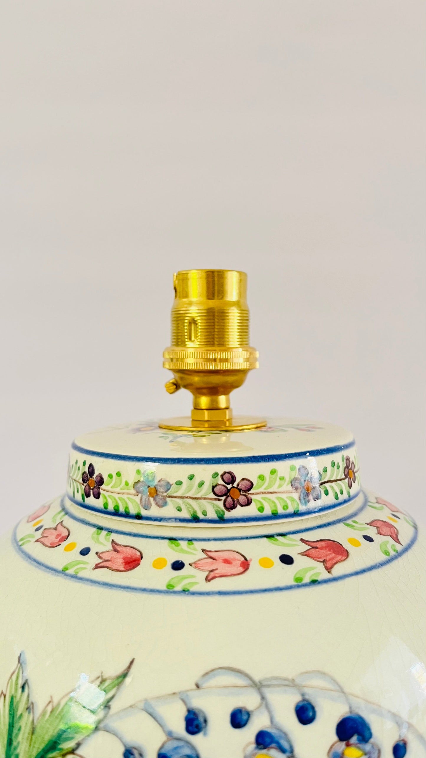 Antique Portuguese Flower Lamp