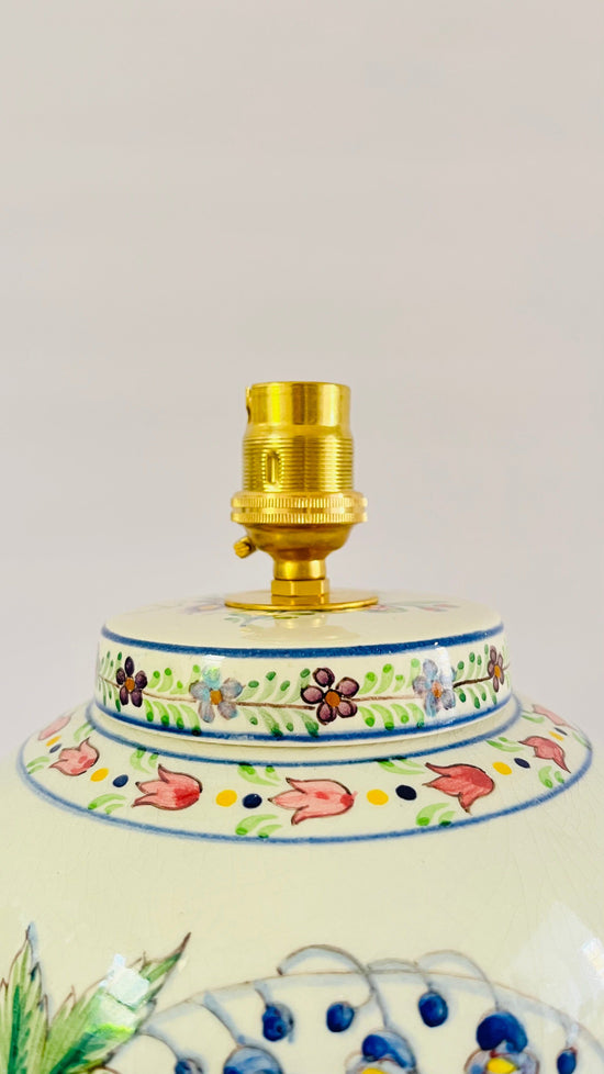 Antique Portuguese Flower Lamp