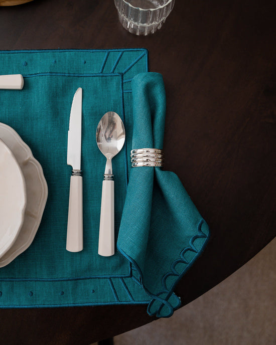 Belle Nuit Napkin, Sea Green with Sea Green