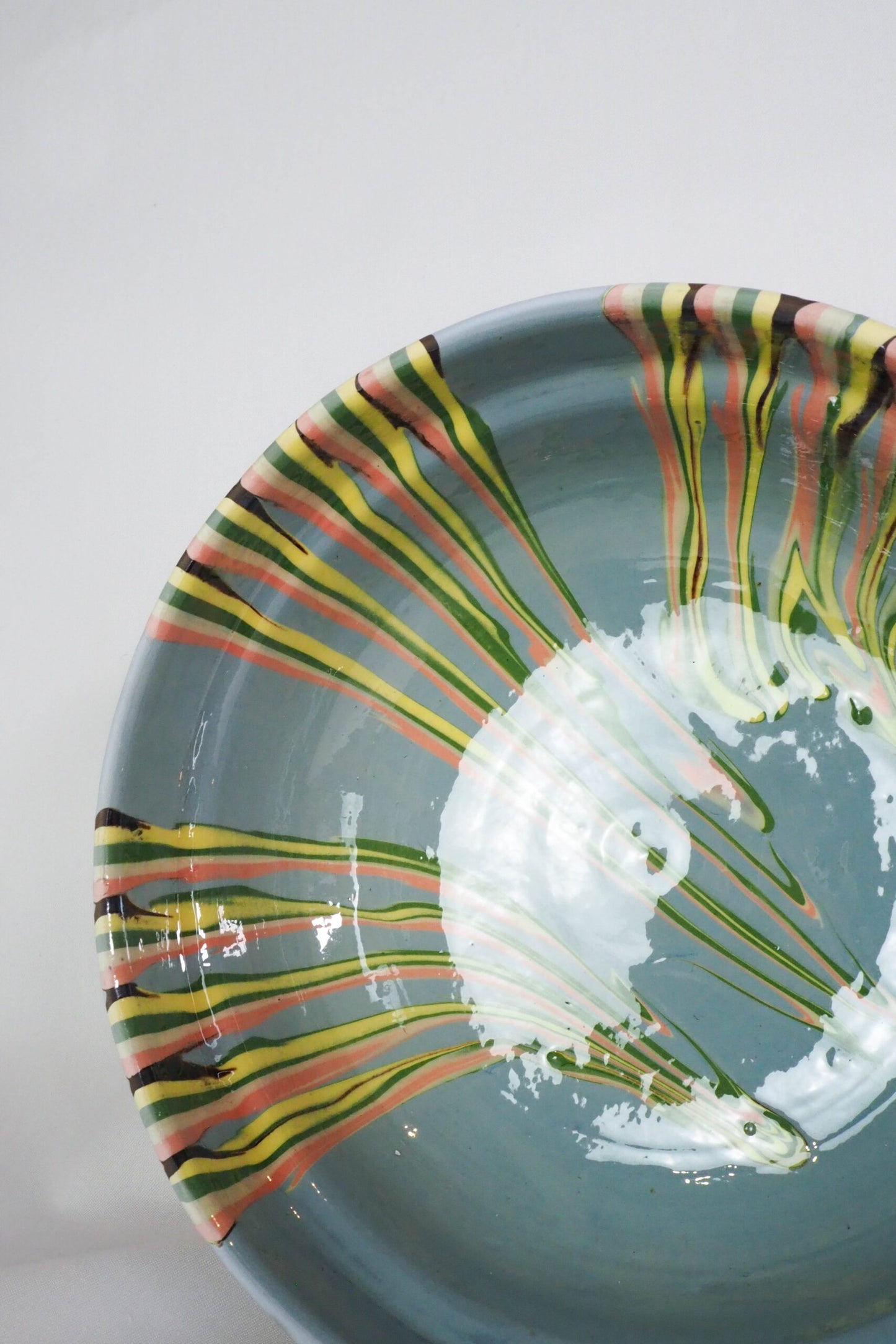 Blue Marbled Large Serving Bowl