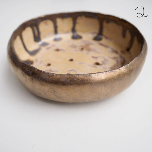 Handmade Large Assorted  Ceramic Soap Dishes with Different Glazes