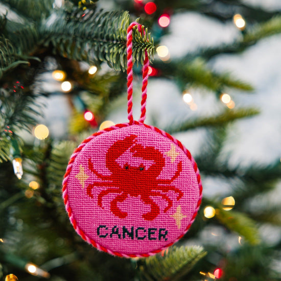 Needlepoint Zodiac Ornament - Cancer