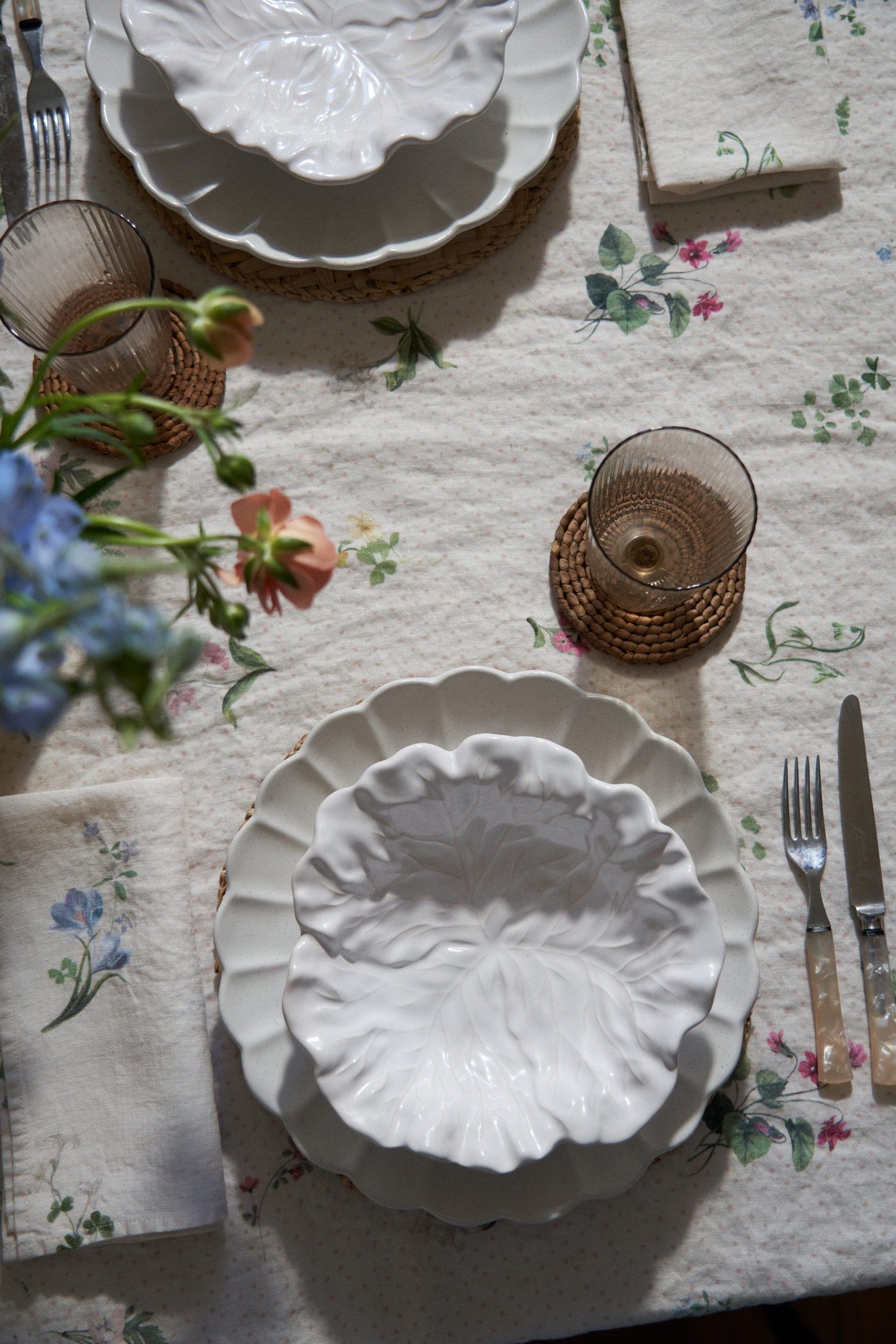 Signs of Spring Spot Linen Tablecloth