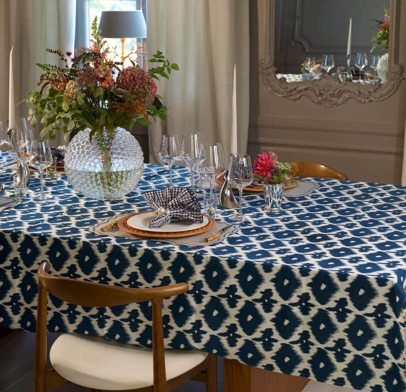 Tablecloth Blue Ikat