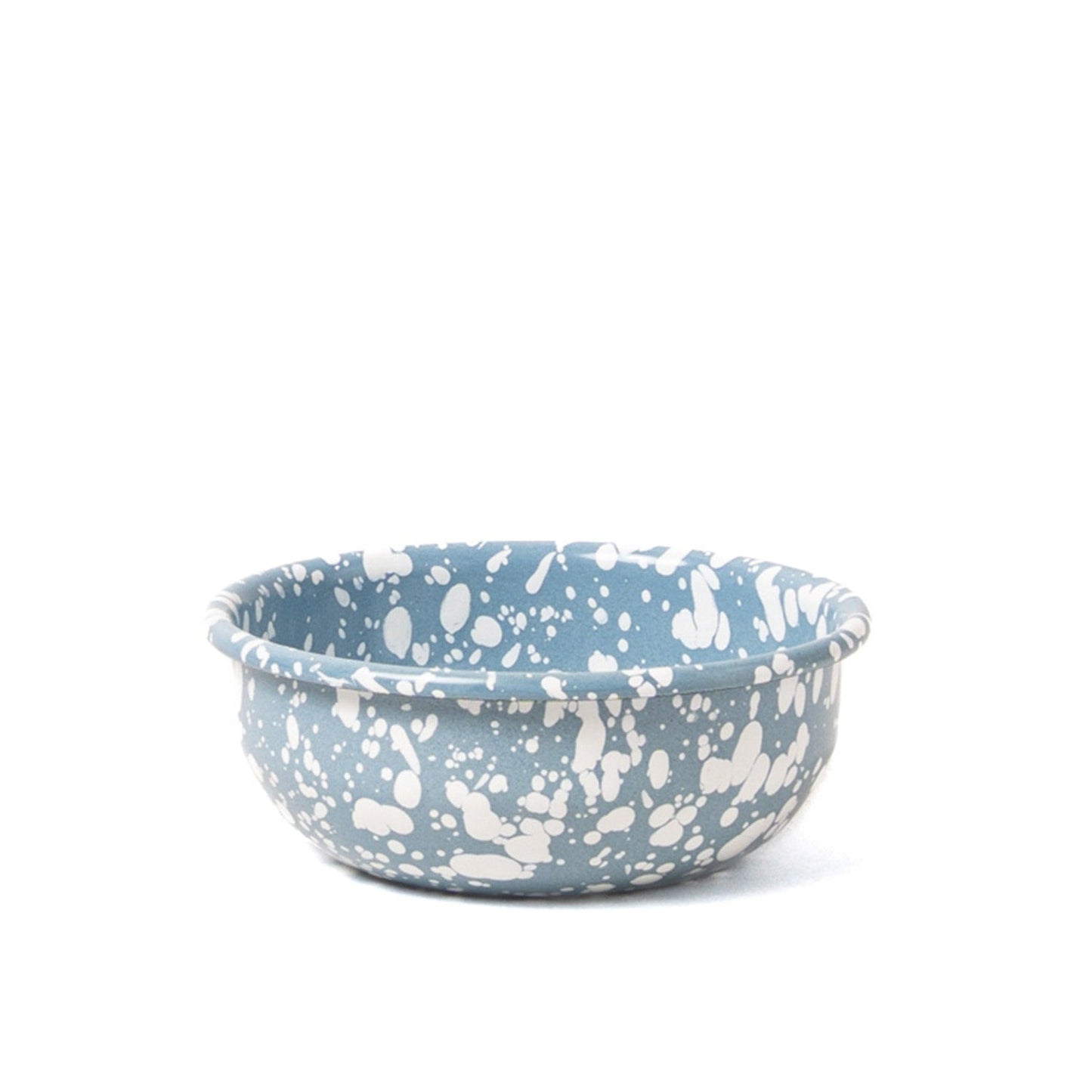 Splatter Enamel Snack Bowl - Light Blue / White