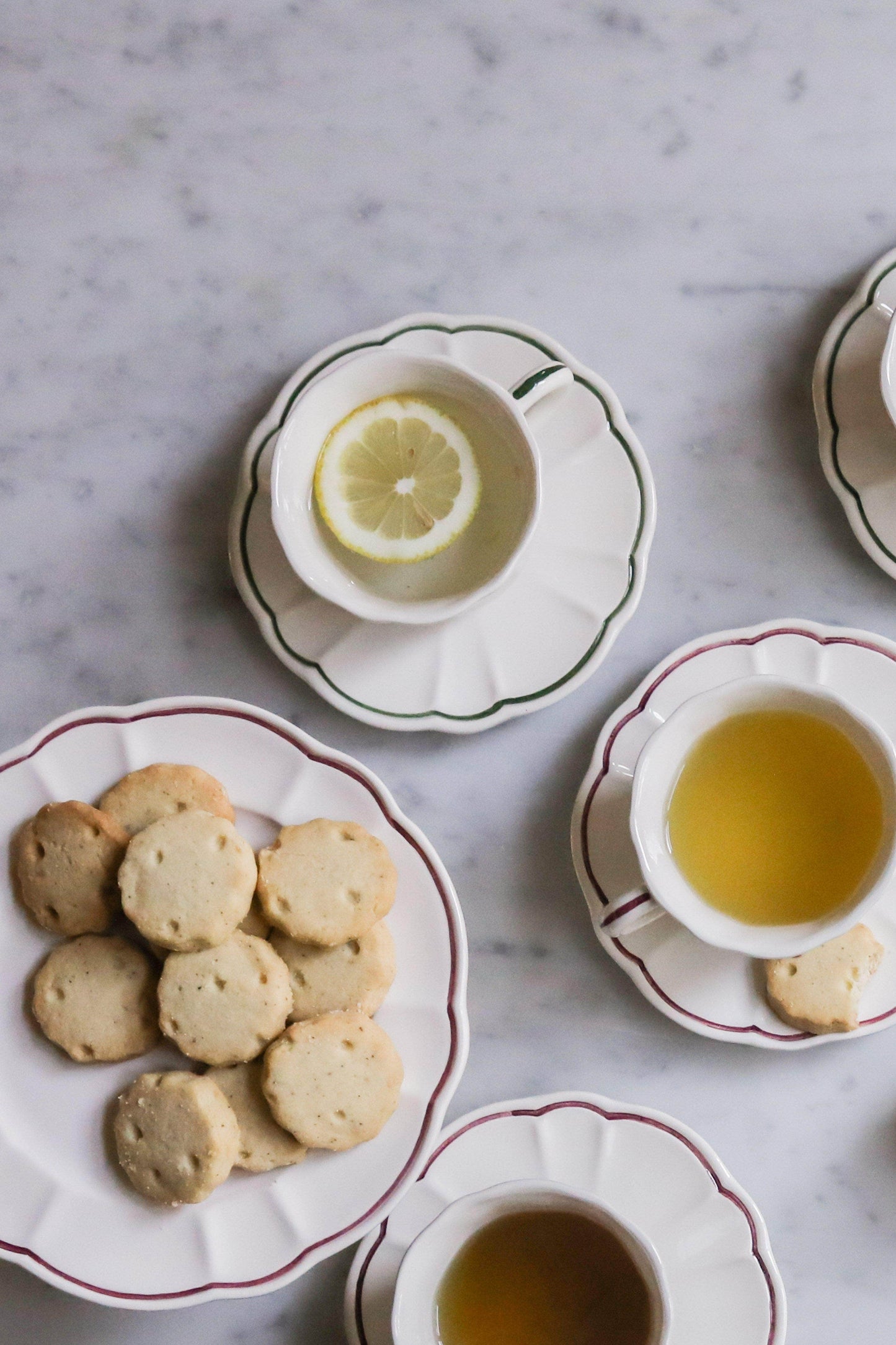 Romilly Teacup & Saucer, Green, Set Of 2