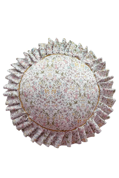 Round Pleat Cushion made with Liberty Fabric TAPESTRY