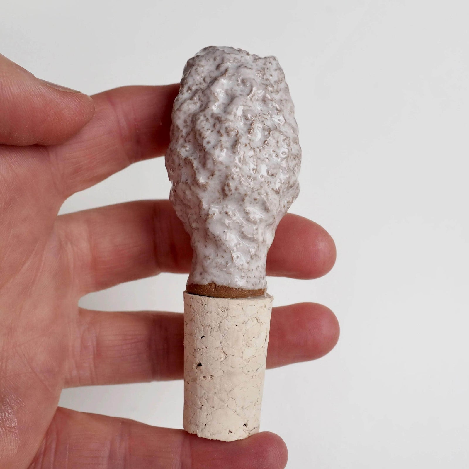 Handmade Textural Ceramic And Cork Bottle Stopper