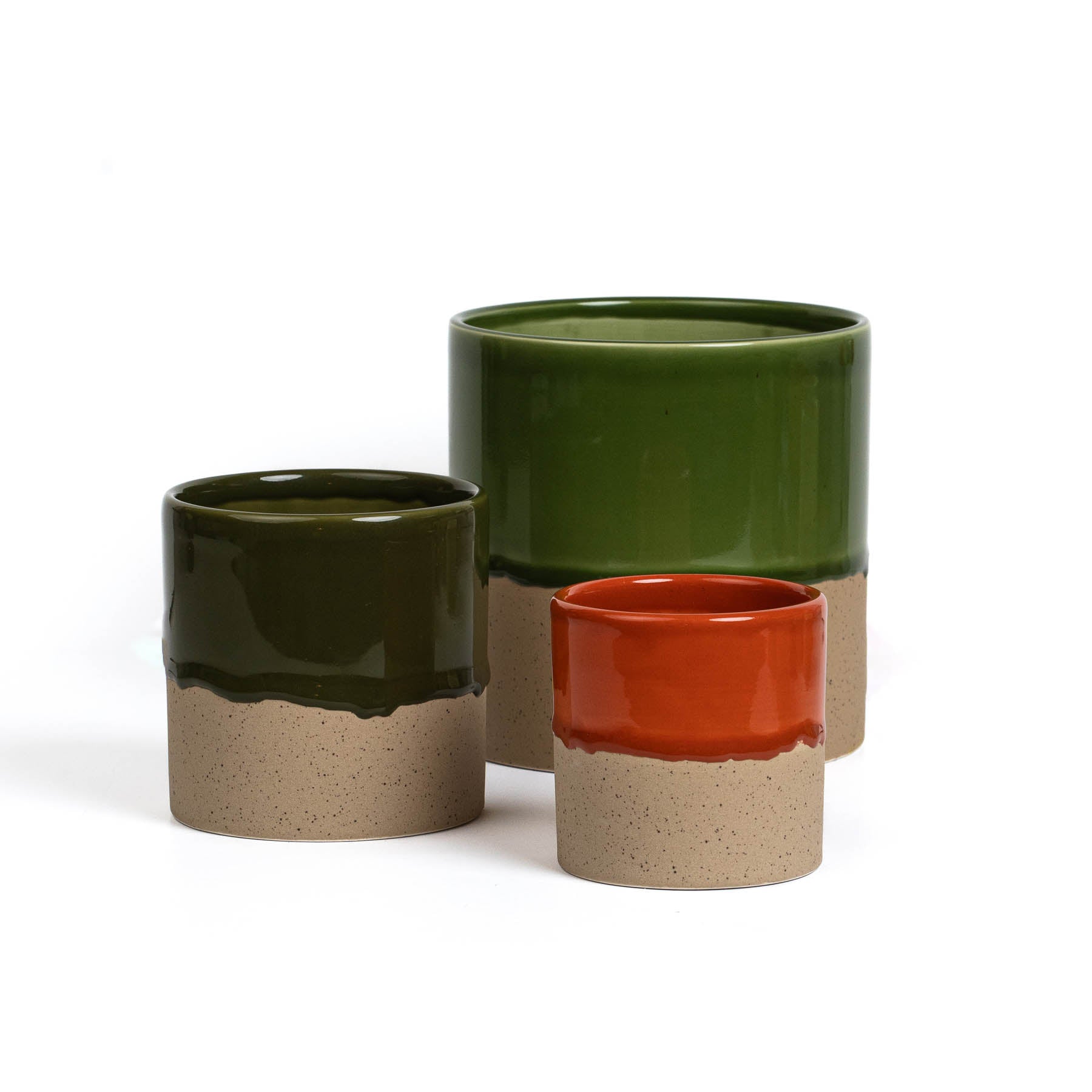 Drip Ceramic Planter Medium - Sage Green